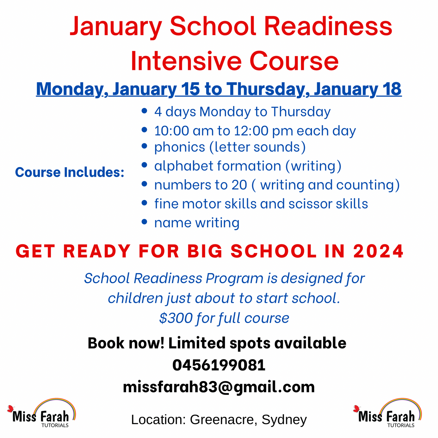 Intensive School Readiness Course